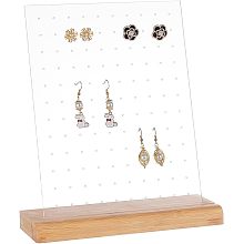 PandaHall Elite 120 Holes Earring Holder Earrings Display Stands with Wood Base L-Shaped Earring Organizer Earring Storage Stand for Selling Earring Ear Stud Merchant Show Retail Personal Exhibition