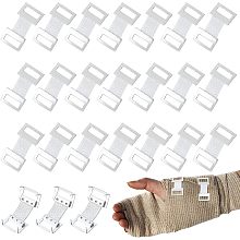 CHGCRAFT 120Pcs Elastic Bandage Clips Aluminum Bandage White Wrap Clips Stretch Metal Clips Replaceable Wrap Fastener Clips for Elastic Bandage Crepe Bandages Secure Fastener Bandage