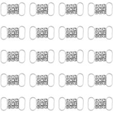 CHGCRAFT 20Pcs Rhinestone Crystal Bikini Connectors Buckles Bra Swimwear Connectors Rectangle Buckle Clips for DIY Garment Belt Rings Bags Decoration Accessories, Crystal, 21x12mm