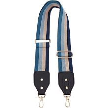 SUPERFINDINGS 1pc 50-56mm Wide Shoulder Straps Polyester Adjustable Bag Straps from 87 to 132cm Long Steel Blue Stripes Pattern Bag Straps Replacement Bag Belt for Cross-Body Canvas Bag Handbag