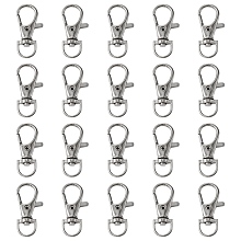 Honeyhandy 20Pcs Alloy Swivel Lobster Claw Clasps, Swivel Snap Hook, Fine Jewelry Findings, Platinum, 34.5x17x5.5mm, Hole: 6x9mm