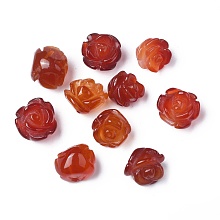 Honeyhandy Natural Carnelian Beads, Rose, 10x5~9mm, Hole: 1mm