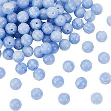 OLYCRAFT 120~128 Pcs 6mm Natural Blue Lace Agate Beads Round Loose Stone Beads with 0.8mm Hole Blue Agate Round Beads Strands Gemstone Loose Beads Energy Beads for Jewelry Craft Making