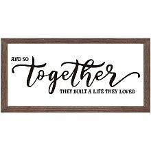 FINGERINSPIRE and So Together They Built a Life They Loved Art Sign Solid Wood Bedroom Sign with Arylic Layer 13x7 Inch Large Hangable Wooden Frame for Home Room Decor