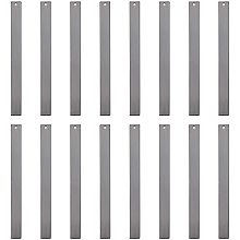 BENECREAT 30 PCS Gunmetal Rectangle Brass Blank Pendants 55x5mm/2.1x0.2 Inch Stamping Blank Tag for Earring Necklace Bracelet Jewelry Making and Craft Accessory