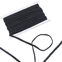 PandaHall Elite 27.34 Yards/25m Black Braid Lace Trim, 44930 inch Centipede Braid Trim Decorative Craft Lace Ribbon Shiny Polyester Gimp Braid Trim for Upholstery Curtain Costume Crafts and Sewing