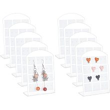 PandaHall Elite 10pcs Earring Display Rack, PVC White Ear Stud Holder Organizer Earring Stand Display L-Shape Ear Studs Organizer Jewelry Showcase Rack for Earring Shows, 24 Holes, 2.5x3.7inch