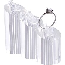 NBEADS 3 Pcs Acrylic Jewelry Display Stand Ring Showcase Display Holder Showcase Jewelry Organizer Holder for Rings Trade Show Countertop Ring Bearer, Clear