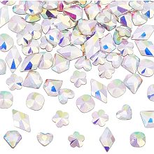 CHGCRAFT 100Pcs Crystal Gems AB Acrylic Flatback Sew On Diamante Rhinestones with Mixed Shapes for DIY Crafts Handicrafts Clothes Bag Shoes Decorations