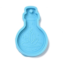 Honeyhandy DIY Silicone Pendant Molds, for Keychain Making, Resin Casting Molds, For UV Resin, Epoxy Resin Jewelry Making, Vase, Deep Sky Blue, 70x44x6mm, Hole: 4mm, Inner Diameter: 39x65mm