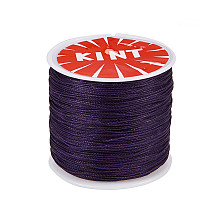 PandaHall Elite 1 Roll 0.5mm Round Waxed Cotton Cord Thread Beading String 116 Yards per Roll Spool for Jewelry Making and Macrame Supplies Purple