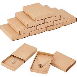 FINGERINSPIRE 30 Sets Folding Cardborad Paper Drawer Boxes 2.9x2.1x0.5inch Rectangle Tan Small Gift Packaging Boxes Jewelry Display Paper Drawer Boxes for Bracelet Necklace Small Item Packaging