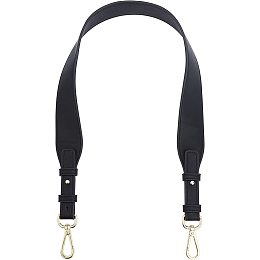 WADORN Adjustable Purse Strap Replacement, 29-31Inch Leather Handbag Strap Clutch Bag Handles Shoulder Bag Strap 1.5inch Wide with Alloy Buckles for Wallet Satchel DIY Bag Tote Bag Making, Black