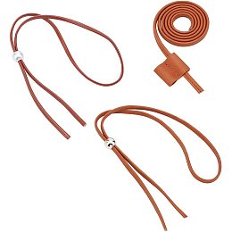  PU Leather Drawstring Pull String Purse Strap Replacement for  Bucket Bag Brown 2#