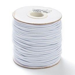 Honeyhandy (Defective Closeout Sale: Spool Mildew), Round Elastic Cord, with Nylon Outside and Rubber Inside, White, 2mm, about 40m/roll