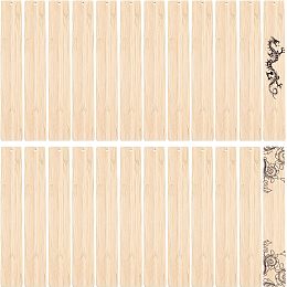 BENECREAT 24Pcs Blank Bamboo Bookmark Rectangle Bamboo Tags 2mm Thick Unfinished Wood Hanging Tags with Holes for Engraving Painting DIY, 7.8x1.18, Hole: 3.5mm