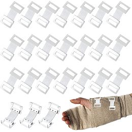 CHGCRAFT 120Pcs Elastic Bandage Clips Aluminum Bandage White Wrap Clips Stretch Metal Clips Replaceable Wrap Fastener Clips for Elastic Bandage Crepe Bandages Secure Fastener Bandage