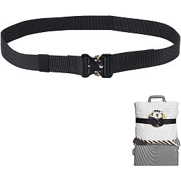 WADORN Adjustable Luggage Straps, 47.24 Inch Nylon Travel Packing Belts Luggage Cases Ratchet Ties for Luggage Accessories, Black