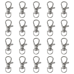 Honeyhandy 20Pcs Alloy Swivel Lobster Claw Clasps, Swivel Snap Hook, Fine Jewelry Findings, Platinum, 34.5x17x5.5mm, Hole: 6x9mm