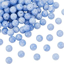 OLYCRAFT 120~128 Pcs 6mm Natural Blue Lace Agate Beads Round Loose Stone Beads with 0.8mm Hole Blue Agate Round Beads Strands Gemstone Loose Beads Energy Beads for Jewelry Craft Making