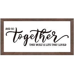 FINGERINSPIRE and So Together They Built a Life They Loved Art Sign Solid Wood Bedroom Sign with Arylic Layer 13x7 Inch Large Hangable Wooden Frame for Home Room Decor