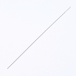 Honeyhandy Iron Beading Needle, Twisted, Platinum, 12.6x0.04cm