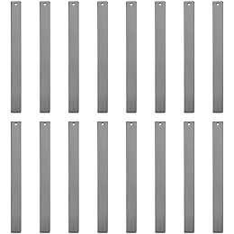 BENECREAT 30 PCS Gunmetal Rectangle Brass Blank Pendants 55x5mm/2.1x0.2 Inch Stamping Blank Tag for Earring Necklace Bracelet Jewelry Making and Craft Accessory