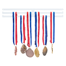 AHANDMAKER Fashion Medal Holder Frame, White Rectangle Medals Display Hanger Rack Easy to Install, Medal Hanger Awards for All Running Medal, Sports Medal, Race Medal Display Holder