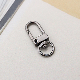 Honeyhandy Alloy Swivel Clasps, Lanyard Push Gate Snap Clasps, Gunmetal, 3.3x1.3x0.5cm, Hole: 10x7mm