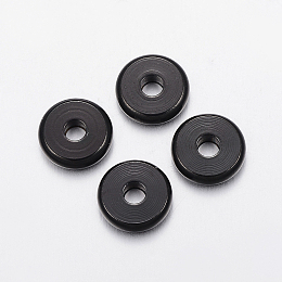 Honeyhandy 304 Stainless Steel Spacer Beads, Donut, Electrophoresis Black, 10x2.5mm, Hole: 3mm