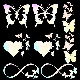 GORGECRAFT 8 Sheets Vinyl Butterfly Car Decals Colorful Laser Reflective Car Bumper Sticker Butterfly Infinity Butterflies Heart Love Butterfly Wing Decals for SUV Truck Motorcycle Doors Walls Laptop