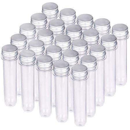 BENECREAT 15 Pack 50ml Clear Plastic Test Tubes Vial Tubes with Screw Caps for Scientific Experiments, Party Decorations and Candy Beads Crafts Storage