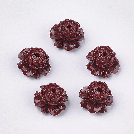 ARRICRAFT Synthetic Coral Beads, Dyed, Flower, Brown, 11.5x18x18mm, Hole: 1.8mm