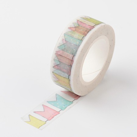 Honeyhandy DIY Arrow Pattern Scrapbook, Decorative Paper Tapes, Adhesive Tapes, Colorful, 15mm, about 10m/roll
