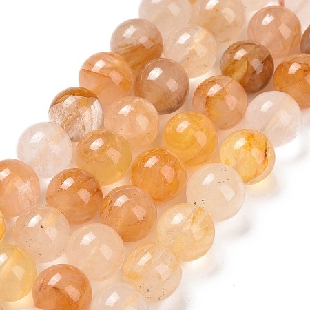 Natural Quartz Beads Strands, Round, 10.5mm, Hole: 1.2mm, about 38pcs/strand, 15.16''(38.5cm)