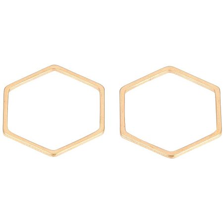 UNICRAFTALE 100pcs 304 Stainless Steel Linking Ring Golden Hexagon Connector Charm Links Connector Charms for Bracelet Necklace Jewelry Making 16x18x0.8mm