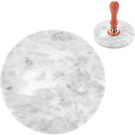 CRASPIRE Marble Pattern Coasters Round Absorbent Ceramic Coasters Ceramic Stone Design for Wax Seal Cooling Tool Tabletop Protection (Gray)