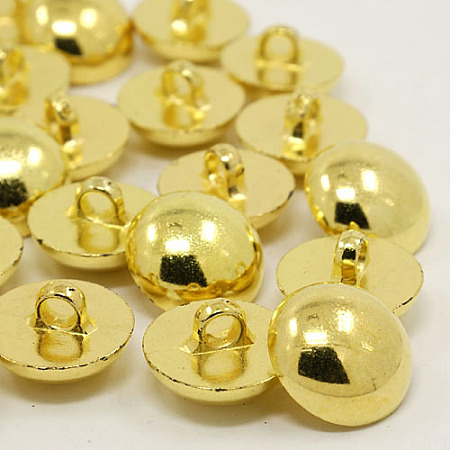 Honeyhandy 1-Hole Plating Acrylic Shank Buttons, Half Round/Dome Buttons, Golden, 18x11.5mm, Hole: 3.5mm