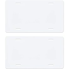 BENECREAT 5 Packs 6x12 Inch White Aluminum License Plate Blanks Film Covered Waterproof Automotive License Plate for Custom Design Work, 0.6mm Thick