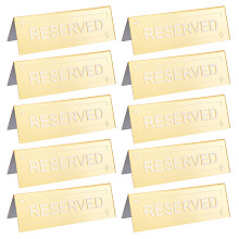 OLYCRAFT 10 Pcs Reserved Table Signs 6x2x1.8 inch Acrylic Table Top Reserved Sign Reservation Seat Signs Double-Sided Reserved Seat Signs for Wedding Birthday Party Restaurants Meeting - Golden