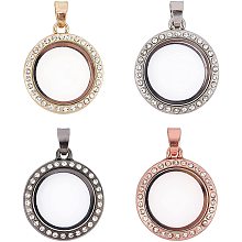 CHGCRAFT Flat Round Wedding Bouquet Charm Rhinestone Photo Charm Pendants Wedding Bouquet Charm Bridal Charm Bride Angel Charm Memorial Photo Charm Crystal Photo Pendant