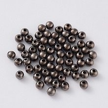 Honeyhandy CCB Plastic Beads, Round, Gunmetal, 4mm, Hole: 1mm