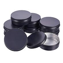 BENECREAT 10 Pack 3.4 OZ Tin Cans Screw Top Round Aluminum Cans Screw Lid Containers - Great for Store Spices, Candies, Tea or Gift Giving (Black)