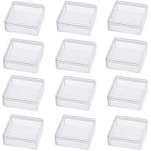 BENECREAT 15 Pack High Transparency 1.96x1.96x0.78 Plastic Storage Containers Mini Earplugs Storage Box for Bead, Pill and Small Jewelry Crafts