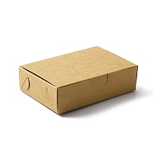 BENECREAT Disposable Kraft Paper Food Box, Fried Chicken Take-out Container for Restaurant, Catering and Home, Rectangle with Clover/None Pattern, Wheat, None Pattern, 13.5x9.7x3.6cm