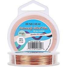 BENECREAT 26 Gauge Bare Copper Wire Solid Copper Wire for Jewelry Craft Making, 198-Feet/66-Yard