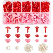 SUPERFINDINGS About 130Pcs 5 Sizes Plastic DIY Dog Nose 2 Color Safety Triangle Nose DIY Craft Noses for Bear, Doll, Dog, Puppet, Plush Animal Making and DIY Craft