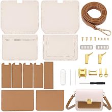 WADORN DIY Crossbody Bag Making Kit, PU Leather Shoulder Bag Making Materials Set DIY Purse Making Sewing Complete Kit Handmade Bag Making All Accessories for Beginner, 7.5x2.8x5.9 Inch, Beige