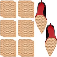 AHANDMAKER 6 Pcs Self Adhesive Shoe Sole Repair Rubber Heels, 3mm Thick Non-Slip Shoes Bottom Protector Shoe Grip Pads Heel Replacement Repairing Material for Women Men Shoes, Brown