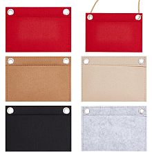 WADORN 5 Colors Felt Purse Organizer Insert, Rectangle Envelope Crossbody Conversion Kit with Eyelets Women Clutch Pouches Divider Insert Inner Bag in Bag Pouch Insert, 5.71x4.13 Inch